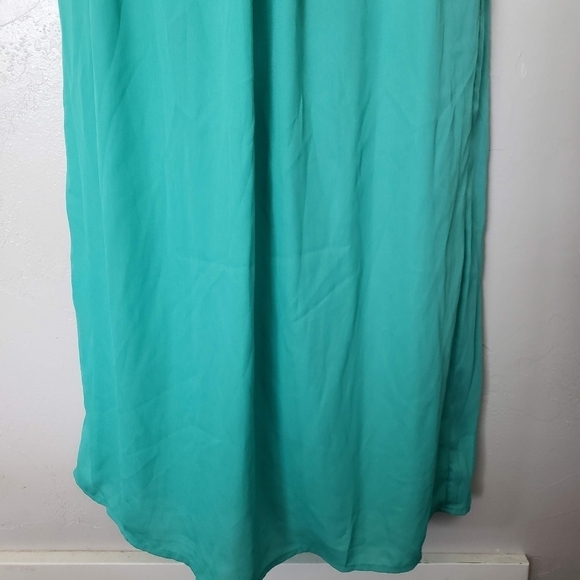 Journey Five Medium Maxi Dress Black & White Striped Top Mint Blue Skirt - Picture 6 of 9